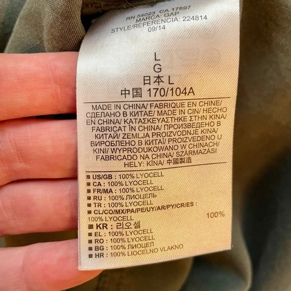 GAP Tencel Shirttail Dress Lightweight Relaxed Fit Pocketed Size L Casual Comfy - Picture 6 of 6